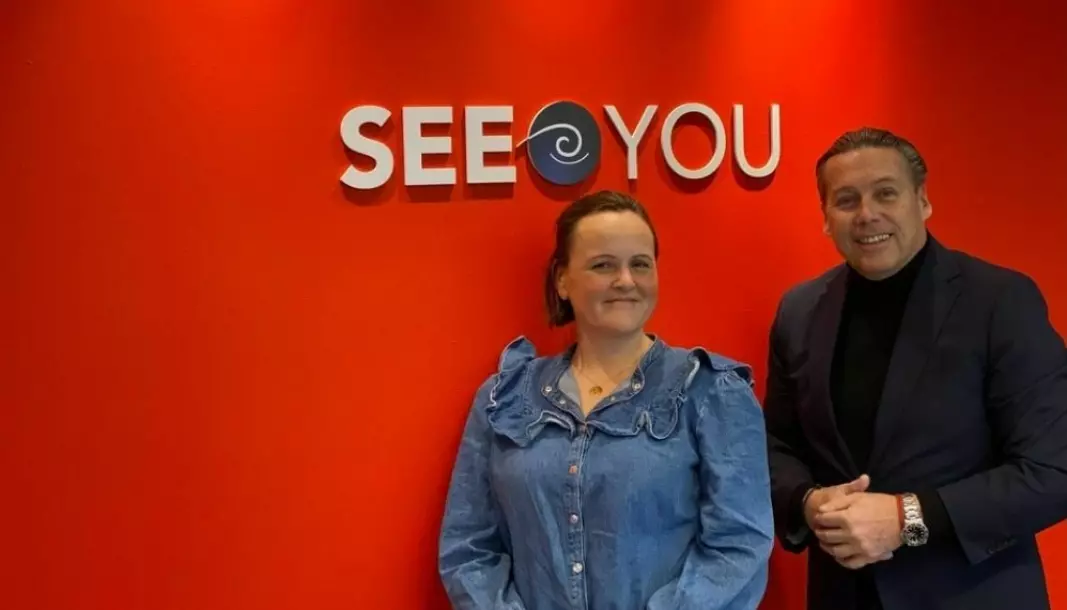 Ann-Kristin Mork Fiskebeck sammen med styreleder i SeeYou og Retail Energy, Sigurd Herrlin Sørensen.
