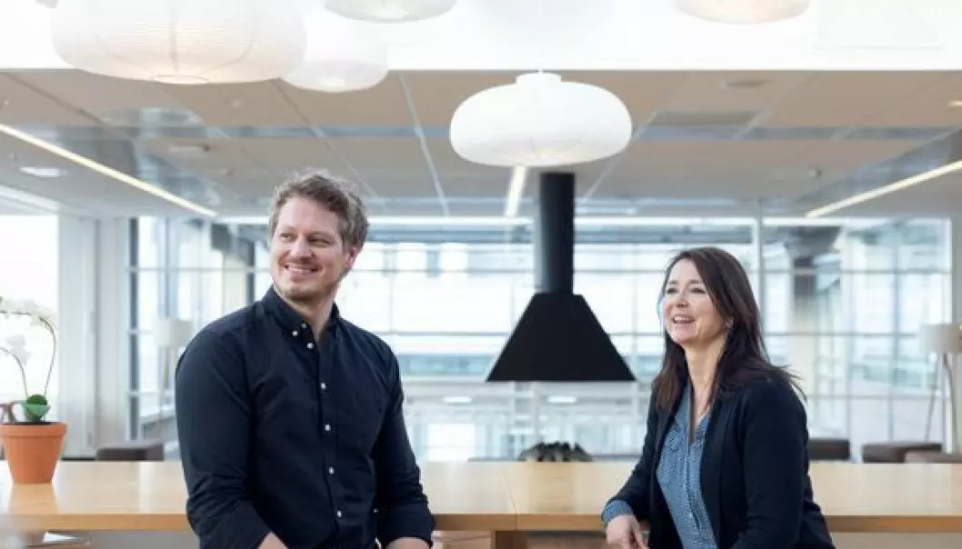 Schibsted Ecommerce & Distribution, her ved Håkon Høst Brunsell og Cathrine Laksfoss, kjøper seg nå inn i svensk tech-start up.