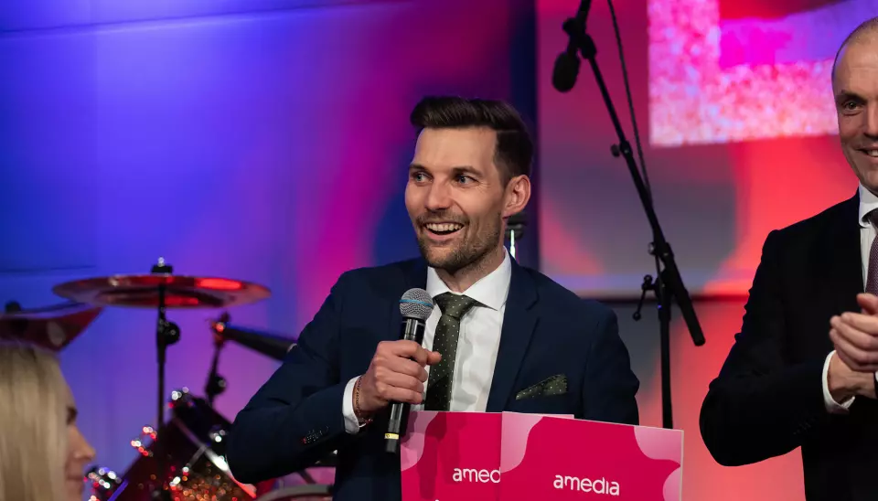 Petter Jonassen ble torsdag kveld hedret som årets selger 2021 i Amedia
