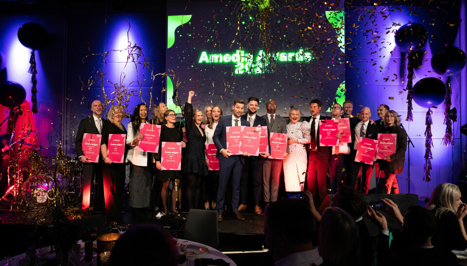 Fornøyde vinnere på Amedia Awards