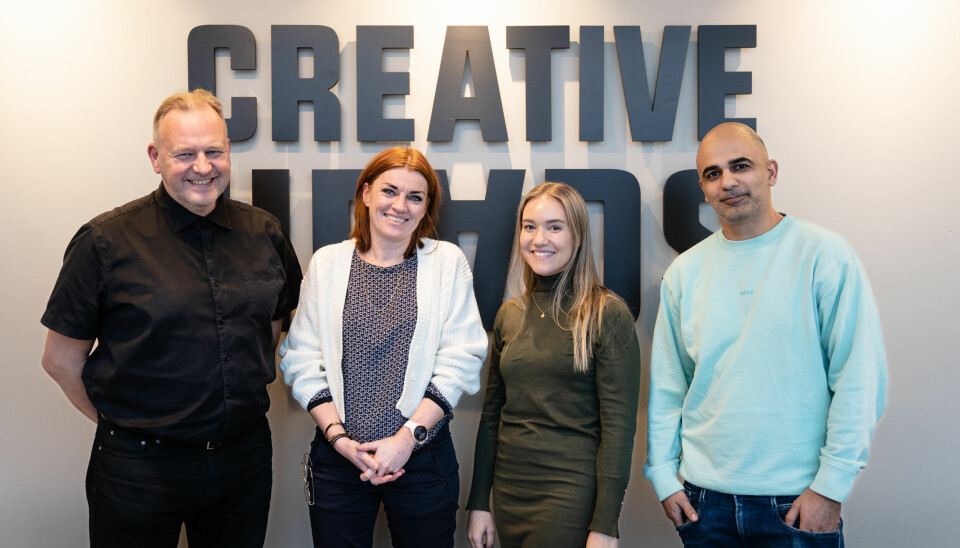 Fra venstre: Stig Eilert Svendsen (partner), Nan Bjaanes (COO), Mirva Granung (prosjektleder) og Abtin Rahmanian (CEO) i Creative Heads.