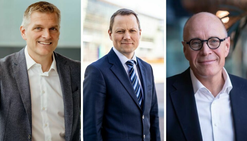(F.v) CEO i Accenture Torbjørn Eik-Nes, leder for telekom i Accenture Øystein Langerak, og CIO i Telenor Norge Torbjørn Larsen.