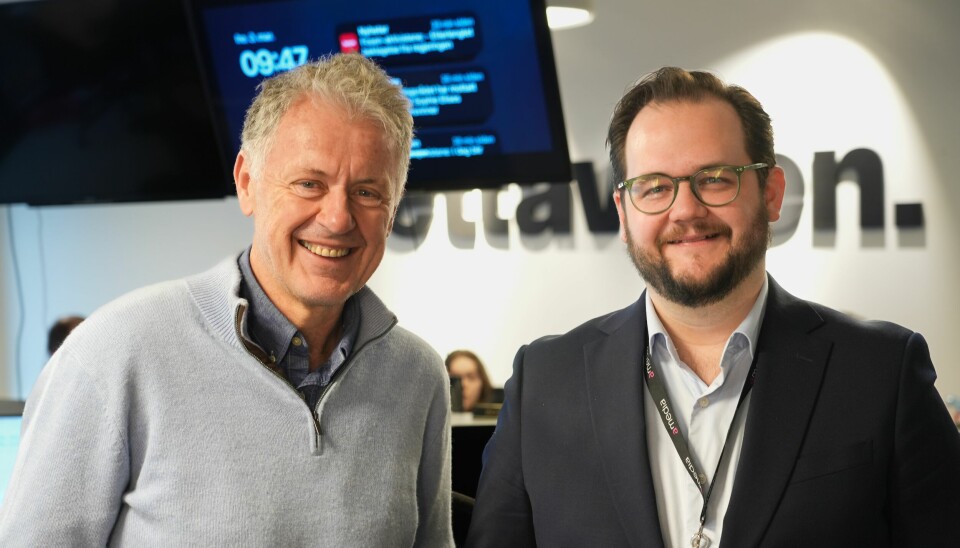 Gunnar Stavrum, ansvarlig redaktør i Nettavisen, og Ole-Martin Brekke, direktør for Strategi og Vekst i Amedia, har stor tro på partnerskapet med Renteradar.
